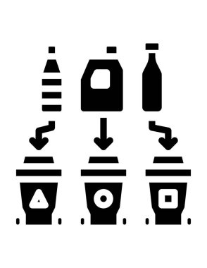 Atık ayırma vektör çizimi