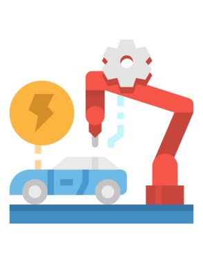 Bir fabrika ve dişli simgesinin vektör çizimi