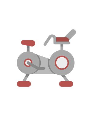 Beyaz arkaplan vektör illüstrasyonunda düz biçimli bisiklet simgesi