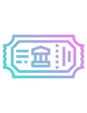 Müze bileti vektör simgesi