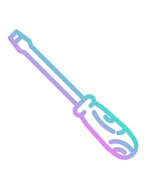 beyaz arkaplanda tornavida düz simgesi 