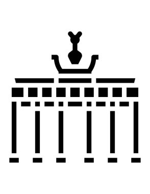 Bir bina simgesi vektör illüstrasyonunun silüeti