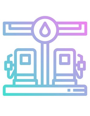 Bina simgesi. Vektör biçimi yuvarlak açılı düz ikonik sembol, pembe renk, beyaz arkaplan.