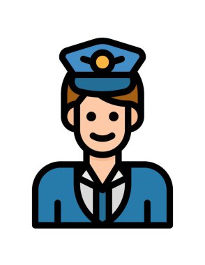 Polis memuru ikon vektör illüstrasyonu