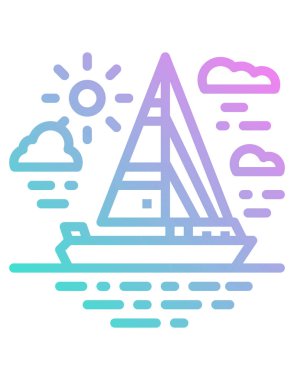 Yelkenli yatının vektör çizimi