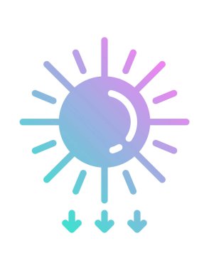 Güneş ve bulut simgesinin vektör çizimi