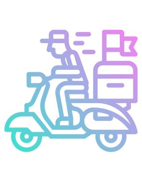 Çizgi film motosikleti çiziminin vektör çizimi