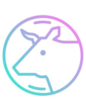 İnek simgesinin vektör illüstrasyonu