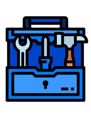 Beyaz arkaplanda araç kutusunun vektör illüstrasyonu