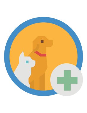 Evcil kedi ikonu. vektör illüstrasyonu