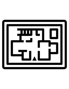 Bir labirentin siyah beyaz vektör simgesi