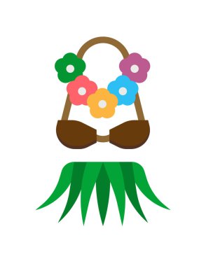 Şirin bir karikatür Noel çelenginin vektör çizimi