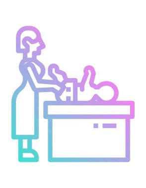 Kadın bezi değiştiren vektör çizimi,