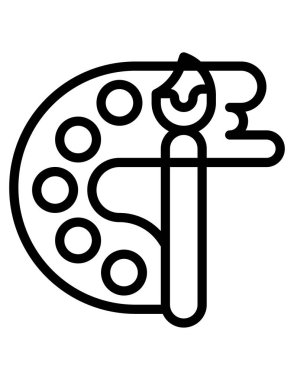 Fırça palet simgesinin vektör illüstrasyonu