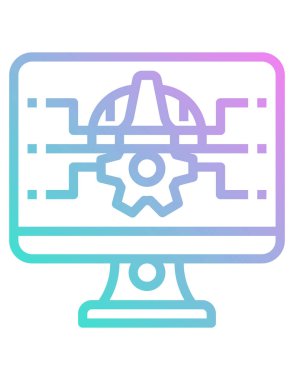 Tıbbi izleme vektör simgesi. biçim iki renkli düz sembol, düz mavi renk, yuvarlak açılar, beyaz arkaplan