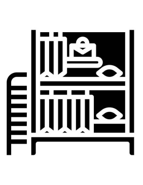 Otel odası simgesi, vektör illüstrasyonu