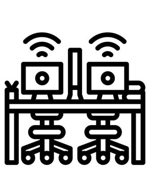 ofis vektör çizgisi simgesi