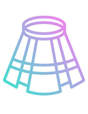 Bir kadın etek simgesinin vektör illüstrasyonu