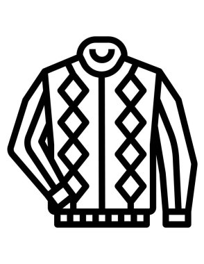 Süveterin beyaz üzerine izole edilmiş vektör illüstrasyonu