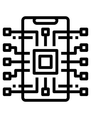 Akıllı telefondaki Ai teknolojisi, modern simge  