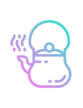 Çaydanlık simgesinin vektör illüstrasyonu 