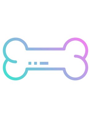 Kemik vektör simgesi. biçim iki renkli düz sembol, mavi ve gri renkler, yuvarlak açılar, beyaz arkaplan