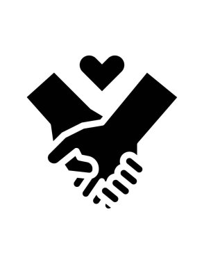 İnsan eli, beyaz arka planda kalp simgesini tutuyor. vektör illüstrasyonu