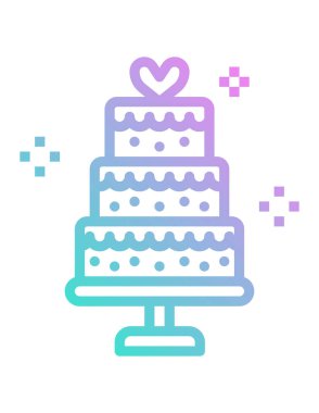 doğum günü pastası simgesi vektör illüstrasyon grafik tasarımı