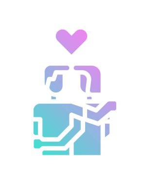 Romantik çiftin vektör çizimi