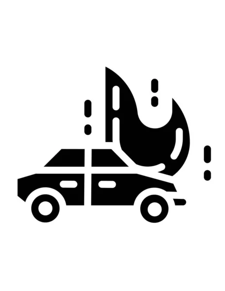 Διανυσματική Απεικόνιση Του Αυτοκινήτου Ατυχήματος Λευκό Φόντο — Διανυσματικό Αρχείο