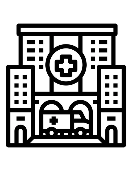 Icono Del Edificio Del Hospital Ilustración Del Vector — Archivo Imágenes Vectoriales