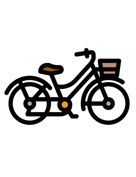 Icono Bicicleta Estilo Negro Aislado Sobre Fondo Blanco Deporte Símbolo — Vector de stock