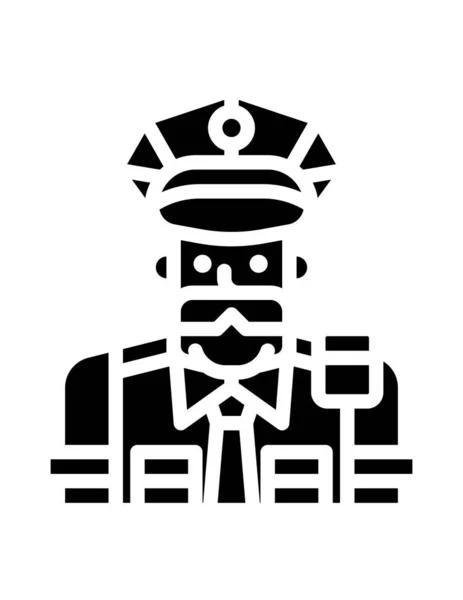 Policeman Flat Icon Vector Illustration — Stock Vector