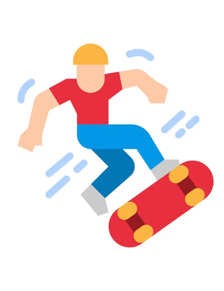 Vektor Illustration Eines Mannes Der Skateboard Fährt — Stockvektor