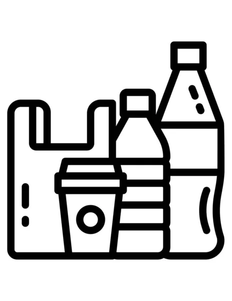 Ilustração Vetorial Conceito Resíduos Plástico Ícone Produto Plástico —  Vetores de Stock