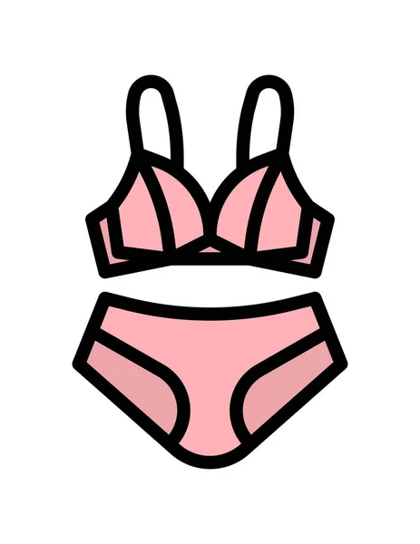 Maiô Lingerie Ícone Vetor Ilustração — Vetor de Stock