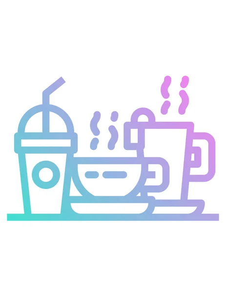 Kávéscsésze Ikonja Melegital Vektor Ikonok Lapos Illusztrációja Web Hez — Stock Vector