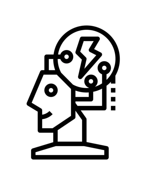Ανθρώπινο Κεφάλι Εικονίδιο Λαμπτήρα — Διανυσματικό Αρχείο