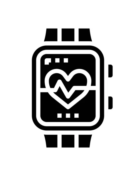 Smartwatch Met Fitness Tracker Witte Achtergrond — Stockvector