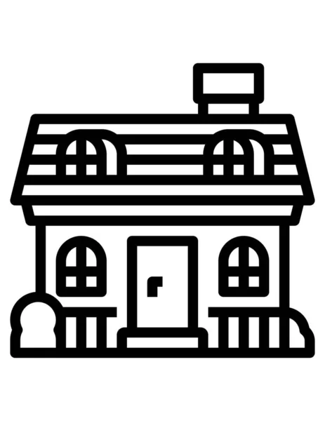 Ikona Budynku Domu Ilustracja Wektora — Wektor stockowy