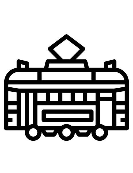 Illustrazione Vettoriale Del Tram Sfondo Bianco — Vettoriale Stock