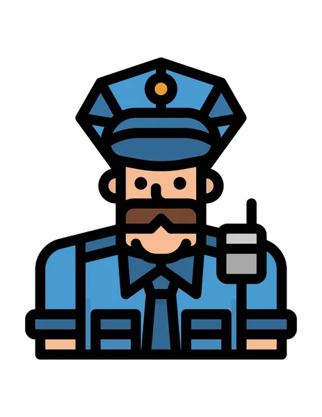 Vector Illustration Policeman Suit — Stock Vector