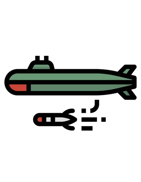 Ilustración Vectorial Icono Submarino — Archivo Imágenes Vectoriales