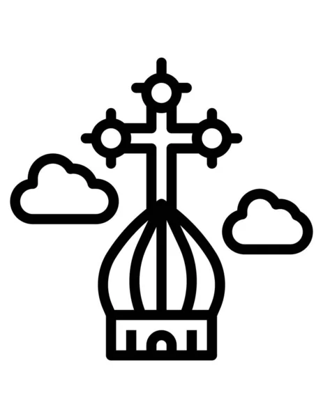 Векторная Иллюстрация Православного Церковного Здания — стоковый вектор