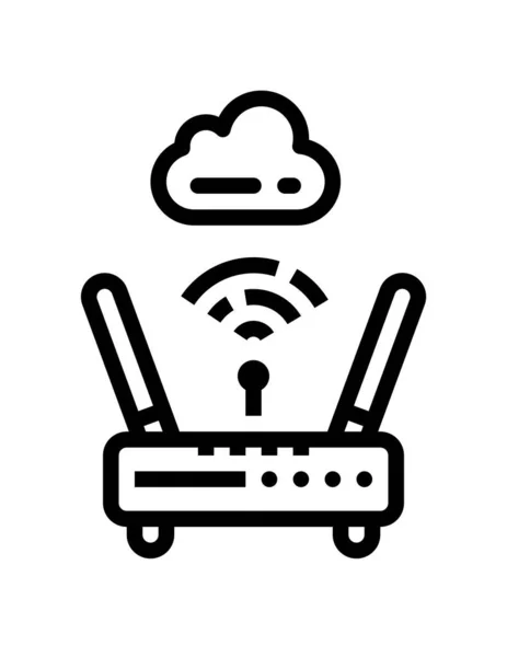 Wifi Signal Auf Modem Isoliert Auf Weißem Hintergrund — Stockvektor