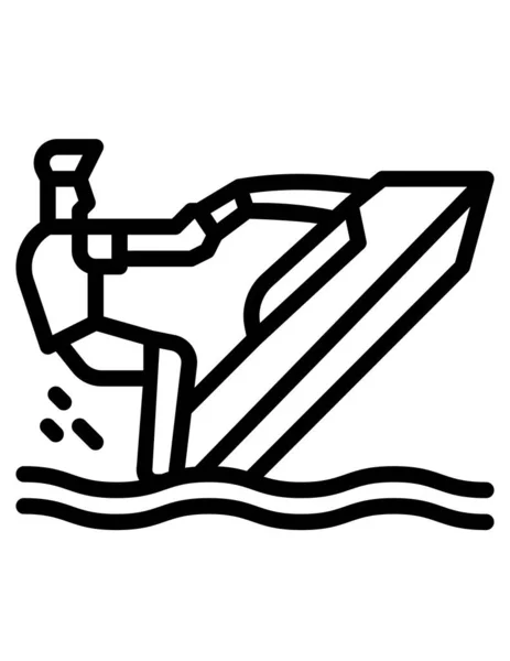 Ilustracja Wektorowa Ikony Pojedynczej Linii Jednostki Pływającej — Wektor stockowy