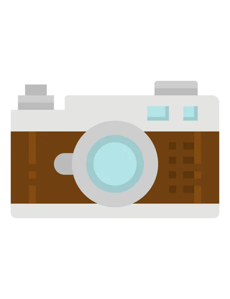 Kamera Simgesi Web Için Fotoğraf Vektörü Simgelerinin Düz Çizimi — Stok Vektör