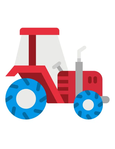 Mezőgazdasági Traktor Piros Fehér Vektoros Ábrázolása — Stock Vector