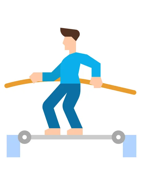 Mann Mit Skateboard Auf Weißem Hintergrund — Stockvektor