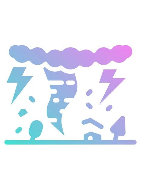 Bliksemschicht Regenstorm — Stockvector